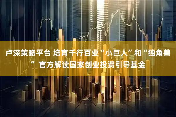 卢深策略平台 培育千行百业“小巨人”和“独角兽” 官方解读国家创业投资引导基金